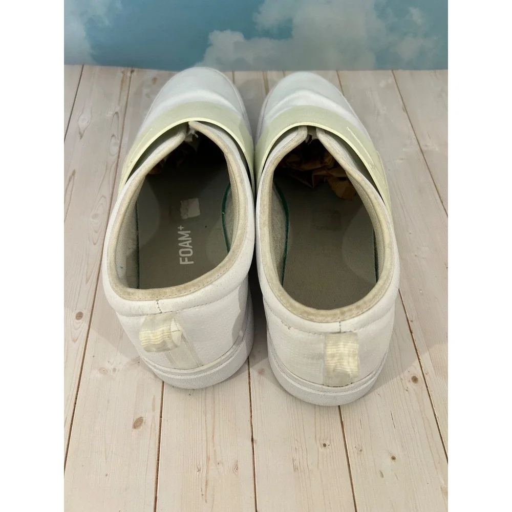 PUMA El Rey II All White Yellow Strap‎ Leather Sneakers Size 13